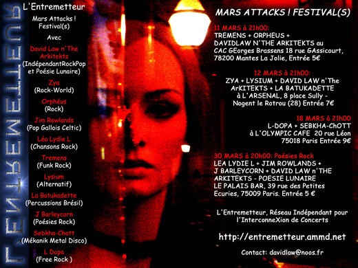 Programme du festival Mars Attacks
